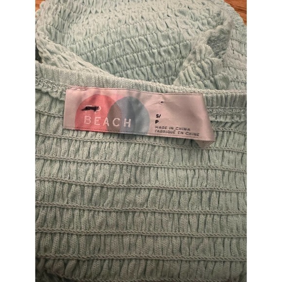 Free People Beach Chiara Mint Green Smocked Tie Back Bodysuit Only Small - Picture 4 of 7